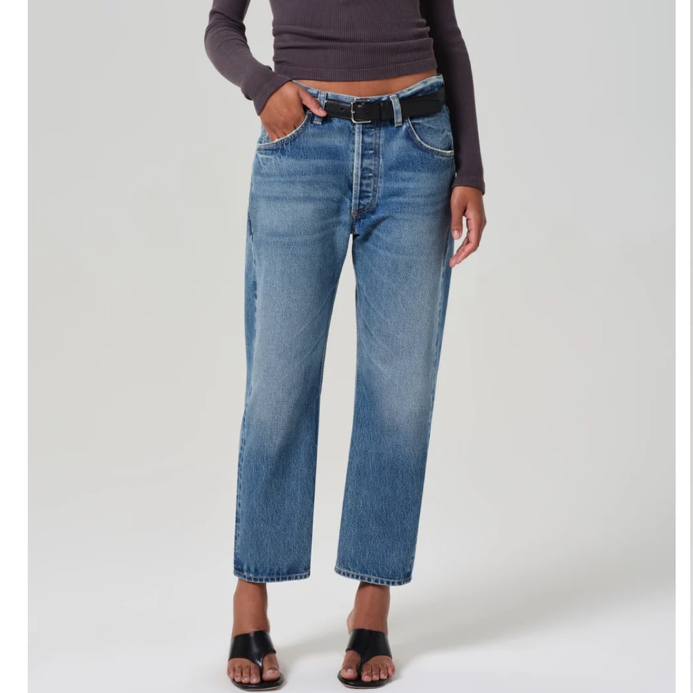 Citizens Of Humanity Medium Blue Cropped Straight Jeans
